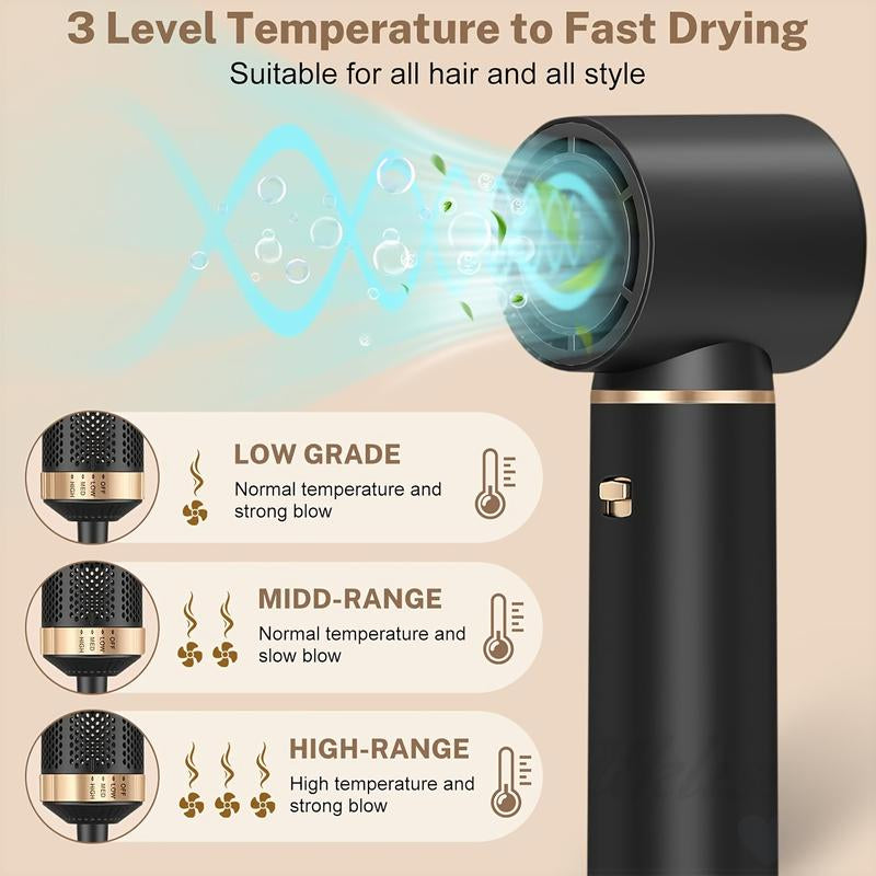 5-In-1 Air Styler Zero Heat Damage 203 ° F Lightweight Hair Dryer & Straightening Multi-Functional Styler Auto Curling Wand Auto Rotating Curler Straightener Comb Black Straightener Straightening Brush Gift& Curler Xmas Gift Air Styler